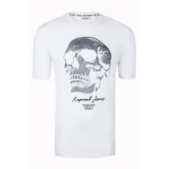 T-shirt Col Rond Kaporal Rodik En Coton Biologique Blanc Floqué