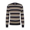 Pull En Coton Tom Tailor Avec Un Col Rond Noir Et Beige
