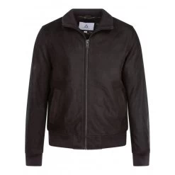 Blouson Zippé Serge Pariente Paros En Cuir Marron