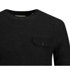 Pull Col Rond Jack & Jones En Coton Noir -Passons à la mode masculine ! 94455 jack and jones h21 pull 12192698 black noir pull jack et jones noir 3 600x600