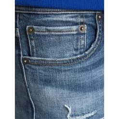 Jean Skinny Jack & Jones En Coton Stretch Mélangé Bleu Effet Délavé -Passons à la mode masculine ! 94498 jack and jones h21 jean 12194562 blue denim bleu jean jack et jones bleu 4 600x600