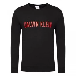 Sweat Col Rond Calvin Klein En Coton Stretch Mélangé Noir
