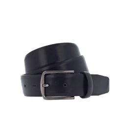 Ceinture Vanzetti En Cuir Noir à Boucle à Ardillon Argentée