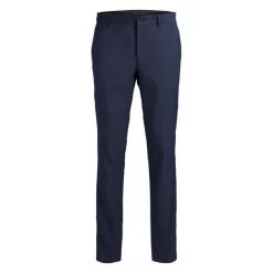 JACK&JONES Premium Pantalon De Costume Jack & Jones Premium Solaris En Coton Stretch Mélangé Bleu Marine -Passons à la mode masculine ! 96198 75531vt pantalon de costume jack et jones premium solaris en coton stretch melange bleu marine 01 600x600