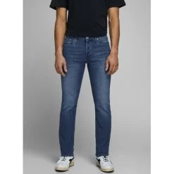 Jean Slim Jack & Jones En Coton Stretch Mélangé Bleu Denim -Passons à la mode masculine ! 96239 92571vt jean slim jack et jones en coton stretch melange bleu denim 06 600x600