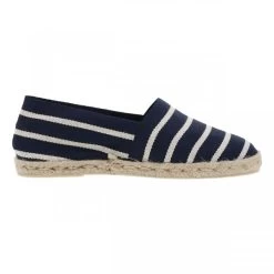 Espadrilles La Maison De L'Espadrie à Rayures Bleu Marine Et Semelle De Corde