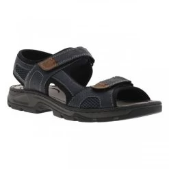 Rieker Sandales Ouvertes Et Rembourrées Aspect Cuir à Bandes Auto-agrippantes -Passons à la mode masculine ! 98068 12474ch sandales ouvertes et rembourrees aspect cuir a bandes auto agrippantes 02 600x600