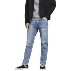 Jean Jack & Jones Chris Coton Mélangé Stone -Passons à la mode masculine ! 98449 129280vt jean coupe droite jack et jones chris en coton bleu stone 03 600x600