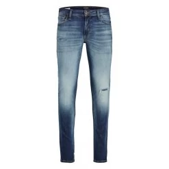 Jean Coupe Skinny Jack & Jones Liam En Coton Stretch Bleu Délavé