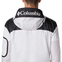 Coupe-vent Columbia Blanc Avec Manches Longues Et Col à Capuche -Passons à la mode masculine ! 98733 130103vt coupe vent a capuche columbia blanc avec manches longues et col a capuche 04 600x600