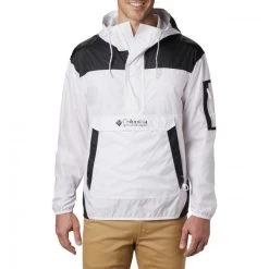 Coupe-vent Columbia Blanc Avec Manches Longues Et Col à Capuche