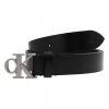 Calvin Klein Jeans Ceinture à Boucle Plate Calvin Klein En Cuir De Vache Noir