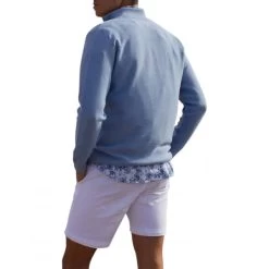 Gilet Avec Manches Longues Et Col Montant Mise Au Green Coton Ciel -Passons à la mode masculine ! 99662 132145vt gilet a col montant zippe mag corner en coton biologique bleu ciel 04 600x600