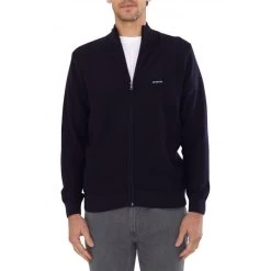 Gilet Avec Manches Longues Et Col Montant Mise Au Green Coton Marine