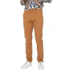 Pantalon Chino Mise Au Green En Coton Camel
