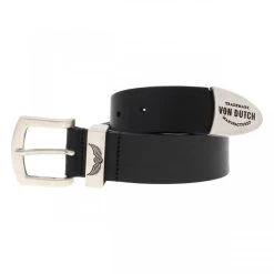 Ceinture Von Dutch En Cuir De Vache Noir