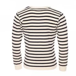 Armor-Lux Authentique Pull Marin Fouesnant Armor Lux 100% Laine écru à Rayures Bleu Marine -Passons à la mode masculine ! armor lux h15 pull marin raye fouesnant 02915 bi7 nature rich navy 3 0 600x600