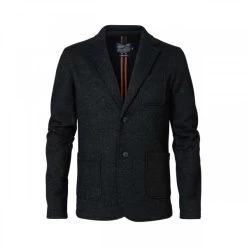 Blazer Petrol Industries En Laine Mélangée Noir Chiné