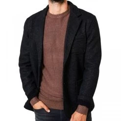 Blazer Petrol Industries En Laine Mélangée Noir Chiné -Passons à la mode masculine ! blazer petrol industries en laine melangee noir 4 0 600x600