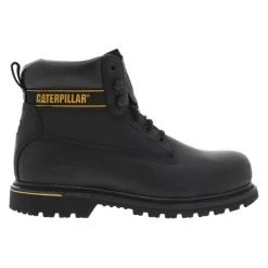 Boots Montantes Caterpillar Holton En Cuir Noir Et Coque En Acier