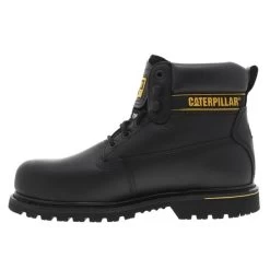 Boots Montantes Caterpillar Holton En Cuir Noir Et Coque En Acier -Passons à la mode masculine ! caterpillar h19 boots 602250 60 p708026 holton sb black 4 0 600x600