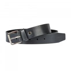 Ceinture Azzaro En Cuir Noir à Boucle Argentée