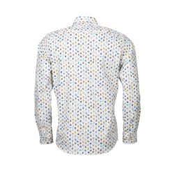 Chemise Coupe Droite Turmell Mora En Coton Stretch Blanc à Motifs Ampoules -Passons à la mode masculine ! chemise coupe droite turmell mora en coton stretch blanc a motifs ampoules 3 0 600x600