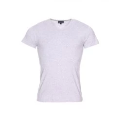 Tee-shirt à Col V Eden Park En Coton Stretch Gris Chiné