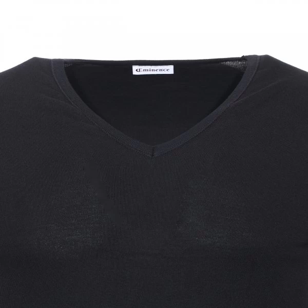 Tee-shirt Eminence Col V En Pur Coton Noir 4 Tee-shirt Eminence Col V En Pur Coton Noir – Image 2