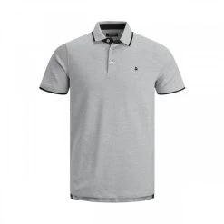 Jack & Jones Polo Manches Courtes Jack And Jones Paulos En Coton Mélangé Gris Chiné