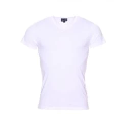 Tee-shirt à Col V Eden Park En Coton Stretch Blanc